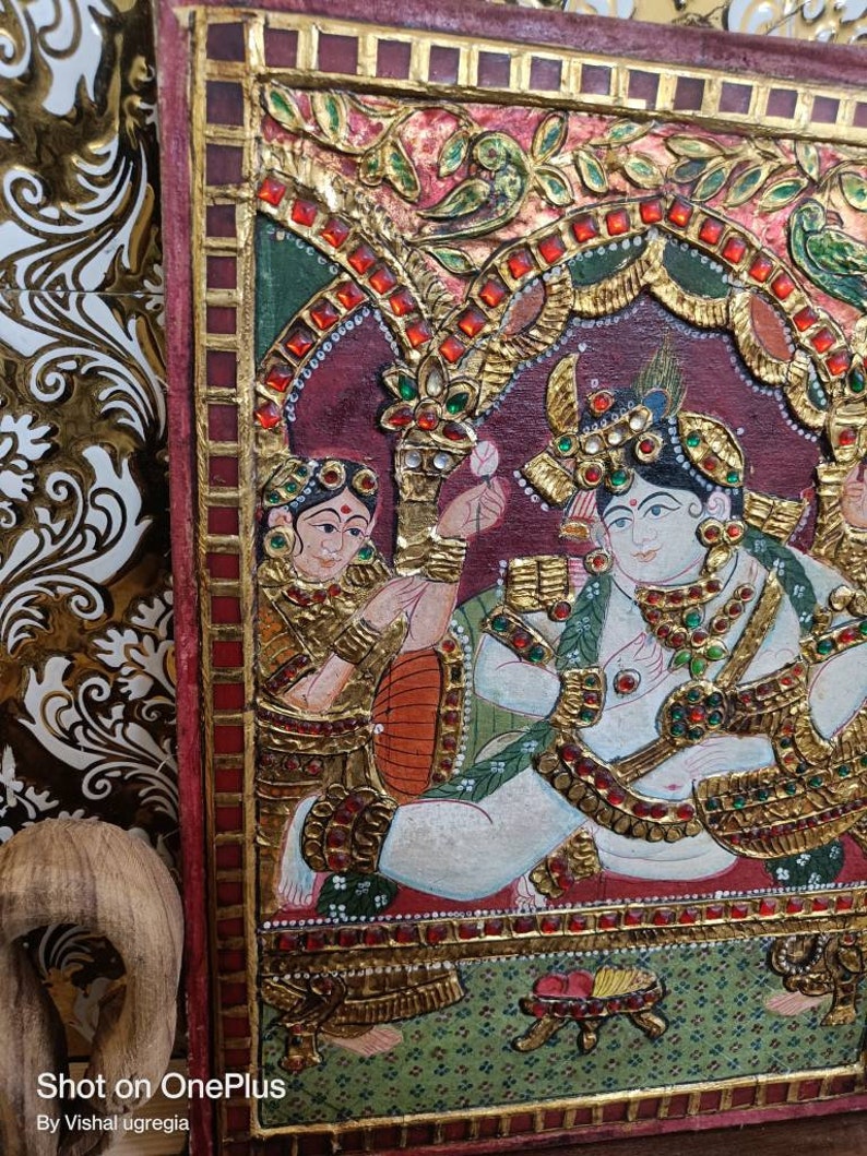 Tanjore Painting Indian Painting Tanjore Art Small Size 12 Inch by 16