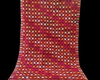 Phulkari Embroidered phulkari with Floss-Silk on Handwoven cotton,From West Pakistan,Punjab India