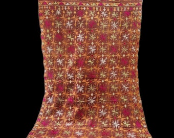 Phulkari Embroidered phulkari with Floss-Silk on Handwoven cotton,From West Pakistan,Punjab India