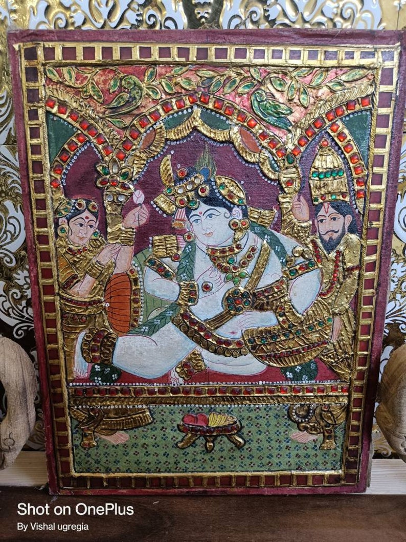 Tanjore Painting Indian Painting Tanjore Art Small Size 12 Inch by 16