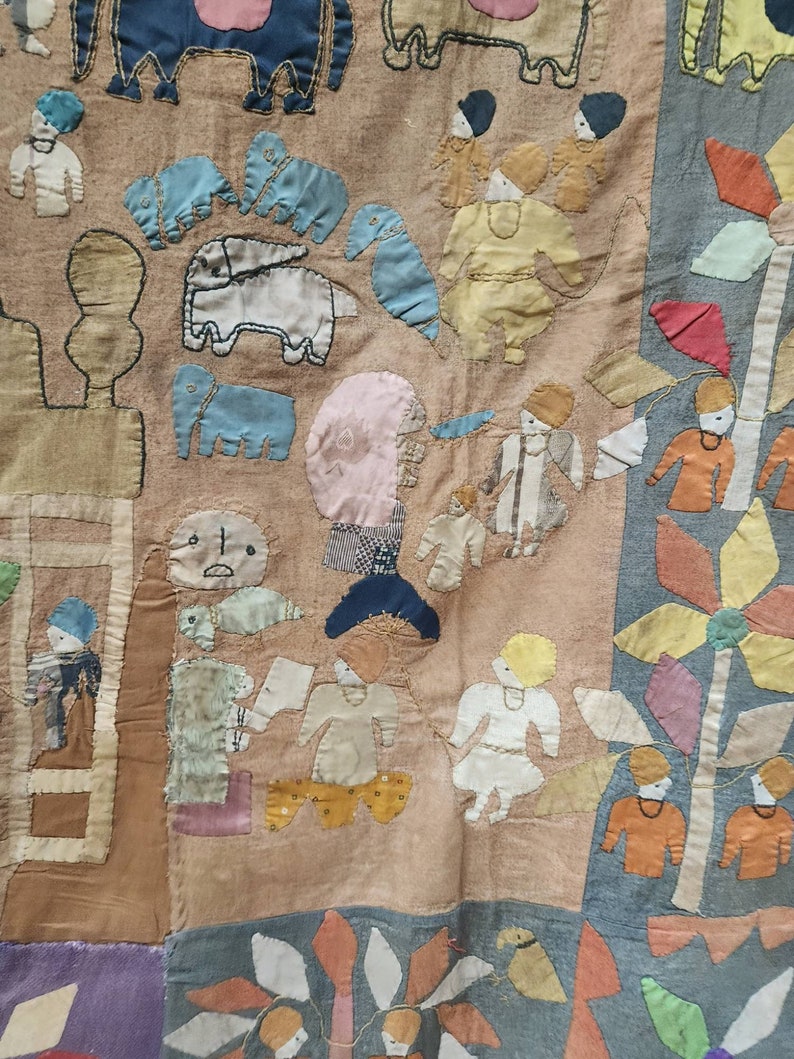 Indian Applique Work Wall Hanging Traditional Style Decor Etsy