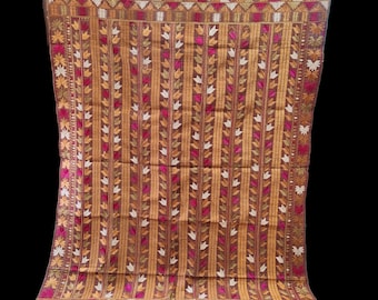 Phulkari Embroidered phulkari with Floss-Silk on Handwoven cotton,From West Pakistan,Punjab India