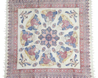 Blocco di legno antico Kalamkari stampato