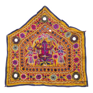 Antique Kutch embroidery Ganesh sthapna wall hanging Indian embroidery wall hanging