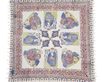 Blocco di legno antico Kalamkari stampato