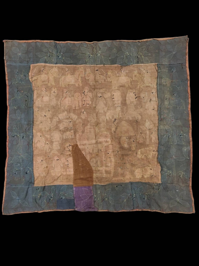 Indian Applique Work Wall Hanging Traditional Style Decor Etsy