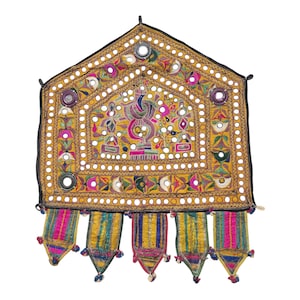 Antique Kutch embroidery Ganesh sthapna wall hanging Indian embroidery wall hanging