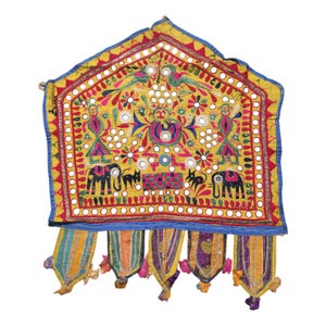 Antique Kutch embroidery Ganesh sthapna wall hanging Indian embroidery wall hanging