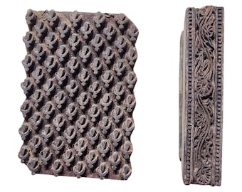 Antique wooden block pair for printing Indian textiles