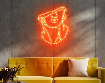 Ancient Greek Sculptures neon neon sign, Greek David neon sign, Bedroom neon sign, Art neon sign, Mythology Statues Neon, Face neon sign