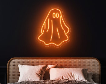 Ghost neon sign, Ghost neon light sign, Bedroom neon sign, Halloween neon sign, Neon light sign for wall, Neon wall decor, LED Neon Sign