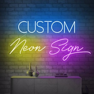 Create your own Custom Neon Sign: Wedding name, Logo neon, Neon lights, Bedroom neon sign, Custom bar sign, Handmade custom neon