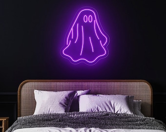 Ghost neon sign, Ghost neon light sign, Ghost Led neon sign, Neon sign, Neon light sign for wall, Neon wall decor, LED Neon Sign, Wall decor