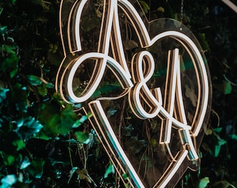 Wedding neon sign  - Custom LED Neon Initials sign, Neon sign wedding, Neon sign light, Wedding Monogram