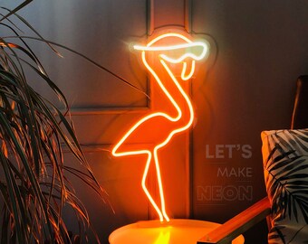 Add a Touch of the Tropics to Your Bedroom with Handcrafted Flamingo Neon Sign - LED Neon Lights That Shine! Custom Neon Sign, Personalized
