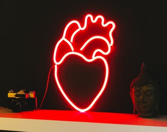 Bedroom neon sign "Anatomical heart", Neon lights, Neon sign, Neon sign bedroom, Custom neon sign