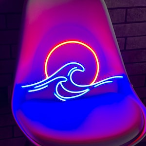 Sun Ocean LED Neon Sign Decor, Sun Behind Waves Neon Sign, Sun Wave Neon Sign, Sunset Neon Sign, Sunrise Led Light, Custom Neon Sign