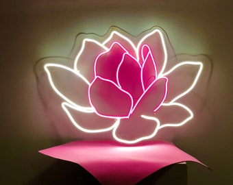 Señal de neón dormitorio "Flor", luces de neón, Neón para el hogar, Neón de neón Led, Neón personalizado