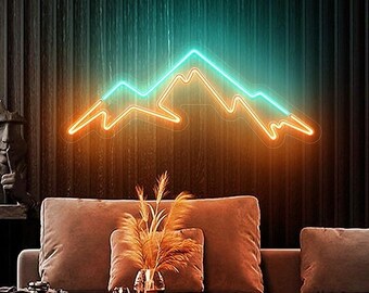 Mountain neon sign,Mountain led sign,Mountain wall art neon,Led neon sign wall decor,Neon sign bedroom,Neon light sign for wall decor