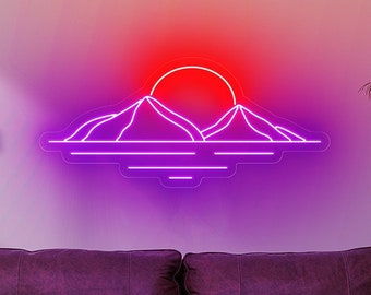 Mountain neon wall art landscape Neon Sign neon art, Mountain Art Light Sign, Led light Wall Decor, Mount decor, Bedroom Neon Sign, gift man