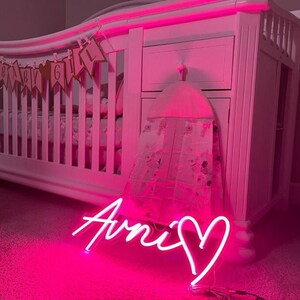 Neon sign custom for kid room, Neon sign girl, Custom name neon sign, Child&#39;s room neon sign