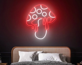 Mushroom Led Neon Sign, Custom Neon Sign, Mushroom Decor, Game Room Decor, Neon Light Sign For Wall, Bedroom neon sign, Wall decor