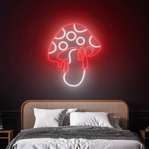Mushroom Led Neon Sign, Custom Neon Sign, Mushroom Decor, Game Room Decor, Neon Light Sign For Wall, Bedroom neon sign, Wall decor