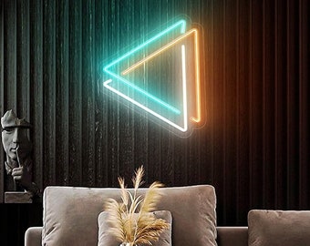 Art neon sign, Bedroom neon sign, Abstract Neon Sign Wall Art, Triangle neon sign, Neon light, Modern neon sign, Neon sign for bedroom