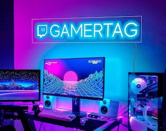 Personalized Game Tag Neon Sign,Custom Gamer Username Neon Sign,Custom Game Logo,Twitch Neon Light,Game Gift,Husband Gift,Handmade Sign Gift