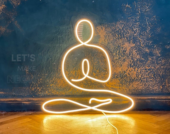Yoga LED Neon Schild, Wand Dekor, Wand Schild, Neon Lichter, Meditation Kunst, Meditation Lampe Yoga, Fitness, Yoga Art, Namaste, Art Neon Schild