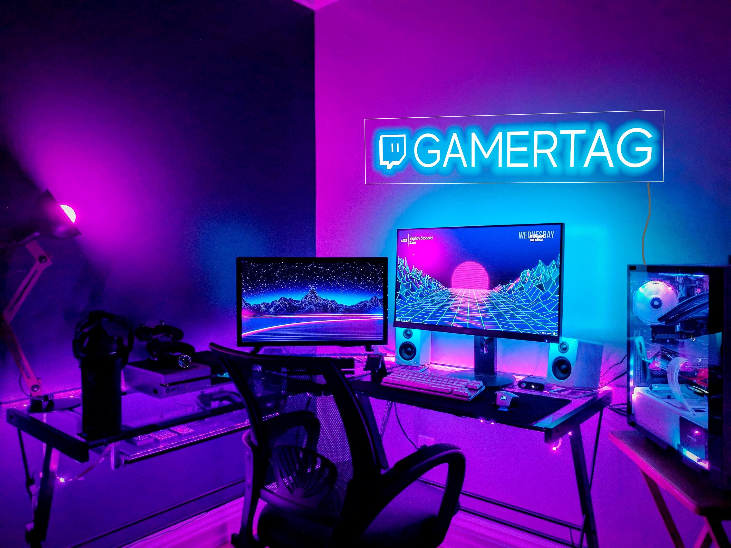 Acheter Gamer Zone mur Led néon veilleuse lampe décoration mur Art