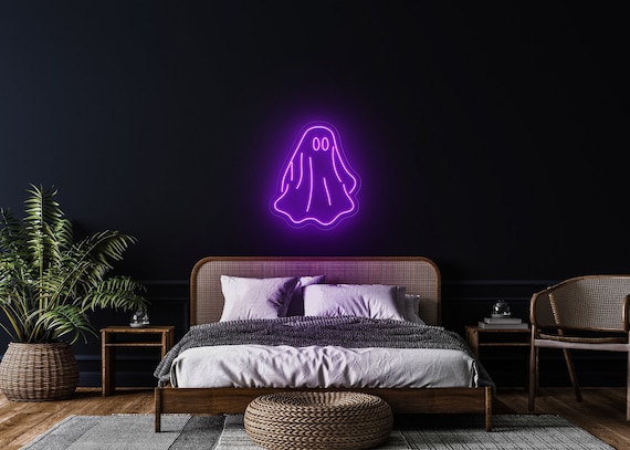 Ghost neon sign, Ghost neon light sign, Ghost Led neon sign, Neon sign, Neon light sign for wall, Neon wall decor, LED Neon Sign, Wall decor