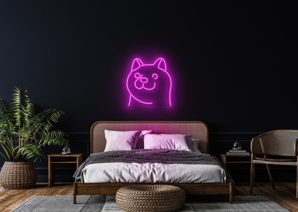 Shiba Inu Neon Sign, Pet Neon Sign, Dog Neon Sign, Animal Sign Wall ...