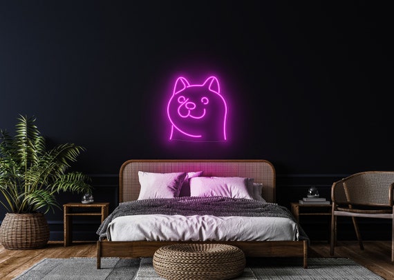 Insegna Al Neon LED A Forma Di Cane E Luna, Luce Da Parete 3D Con Cucciolo, Regalo Per Amanti Animali - 4