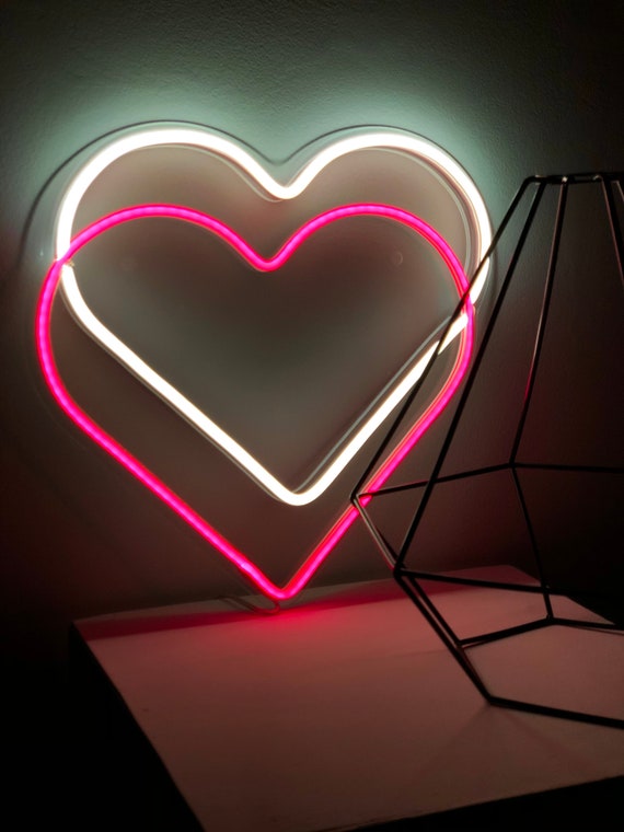 Bedroom Neon Sign double Heart Neon Lights Led - Etsy