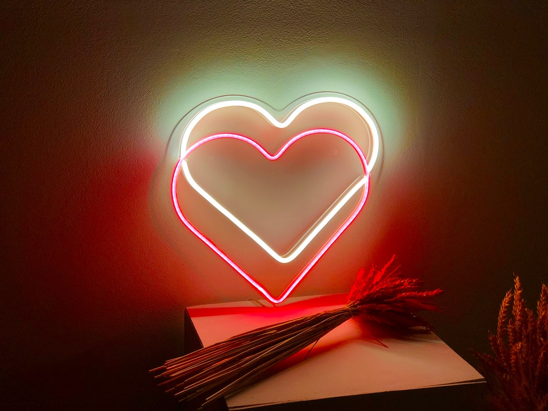 Red heart neon sign deals