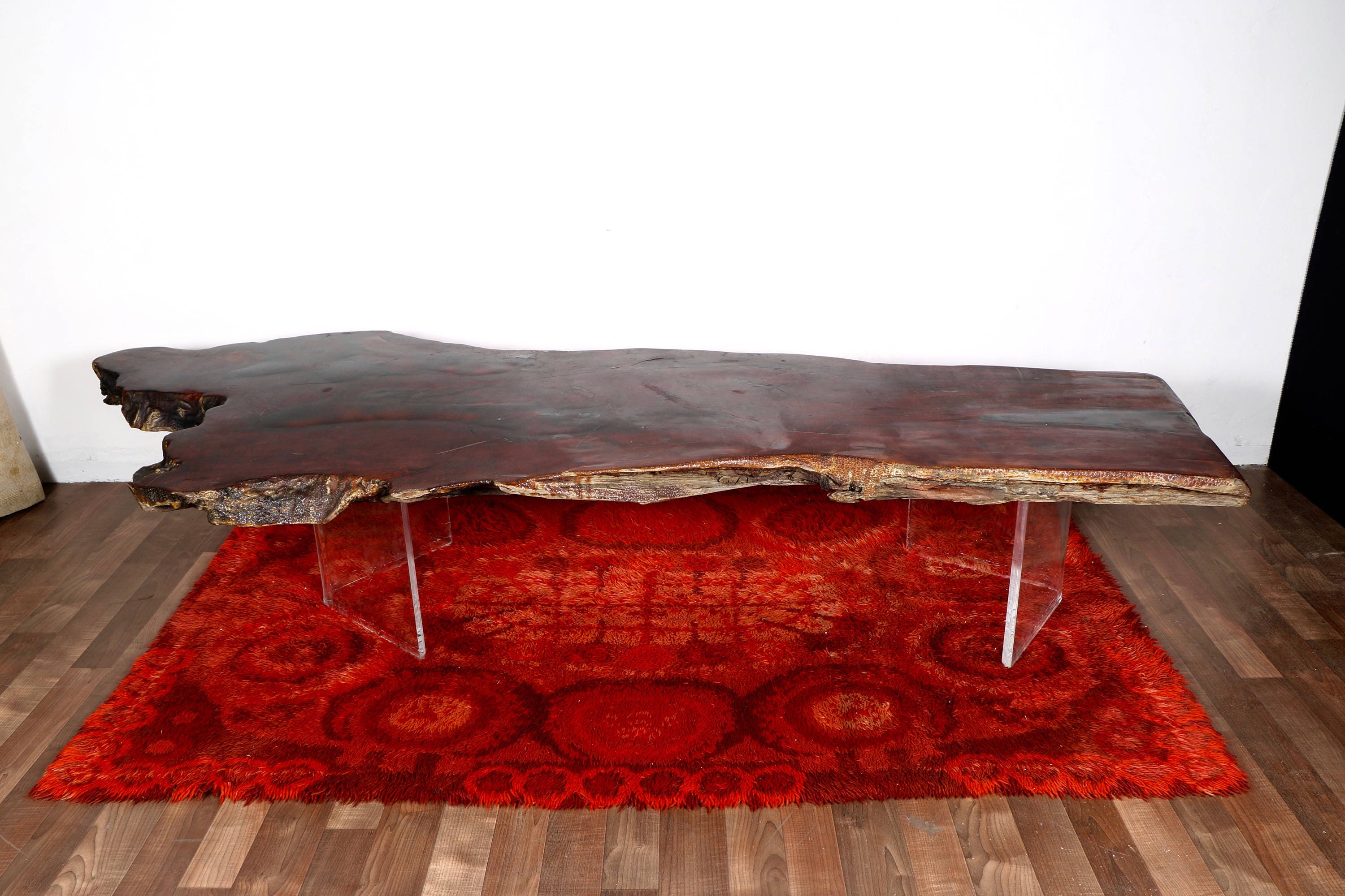 Mesa de centro de madera con Base de Lucite | Etsy