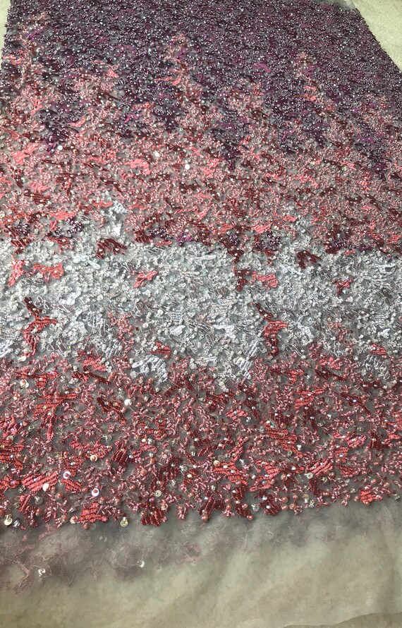 Superbe Ombré de perles Tulle et paillettes tissu de Tulle perles 96406a Superbe Ombré de perles Tulle et paillettes tissu de Tulle perles 96406a