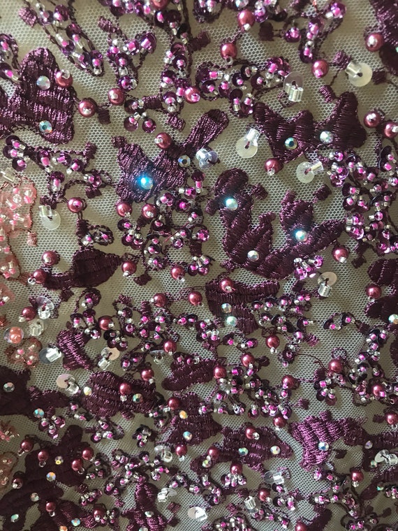 Superbe Ombré de perles Tulle et paillettes tissu de Tulle perles 96406a Superbe Ombré de perles Tulle et paillettes tissu de Tulle perles 96406a