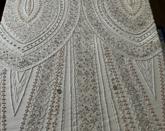 Absolutely Stunning Designer Haute Couture Heavily Beaded Fabric - - Sold per yard