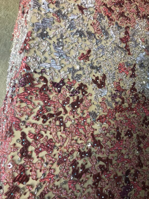 Superbe Ombré de perles Tulle et paillettes tissu de Tulle perles 96406a Superbe Ombré de perles Tulle et paillettes tissu de Tulle perles 96406a