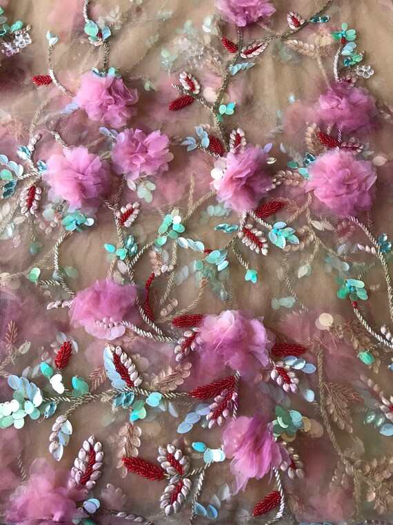 Superbe à Coutute coloré à Superbe la main en Tulle tissu--vendu par yard 9ff59e Superbe à Coutute coloré à Superbe la main en Tulle tissu--vendu par yard 9ff59e