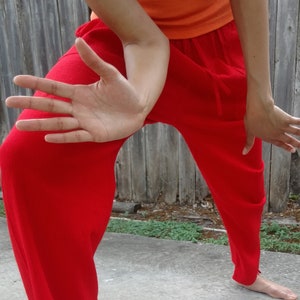 Red Cotton Elegant Formal Comfortable Breezy Cotton Pants
