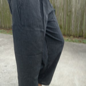 Black Chef Pants with White Stripes, Comfortable Ventilating Trousers