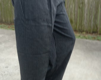Black Chef Pants with White Stripes, Comfortable Ventilating Trousers