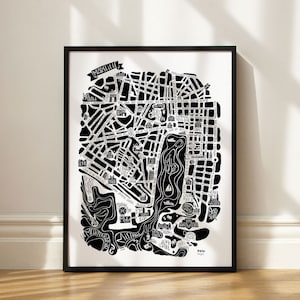 Moderne Karte von MARSEILLE. Kartografisches und dekoratives Poster. Dekoratives Reiseposter. Geschenk eines Reisenden