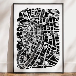 Poster LYON Reiseposter Wandkunst Dekoration für Zimmer Hergestellt in Frankreich Geschenk für Sie