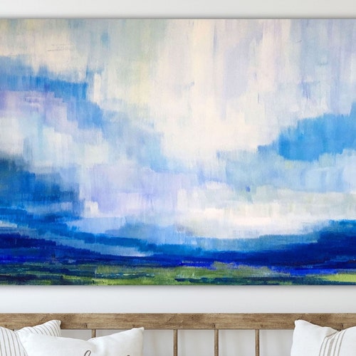 Large Horizontal Wall Art Abstract Painting Canvas Art Hand Etsy