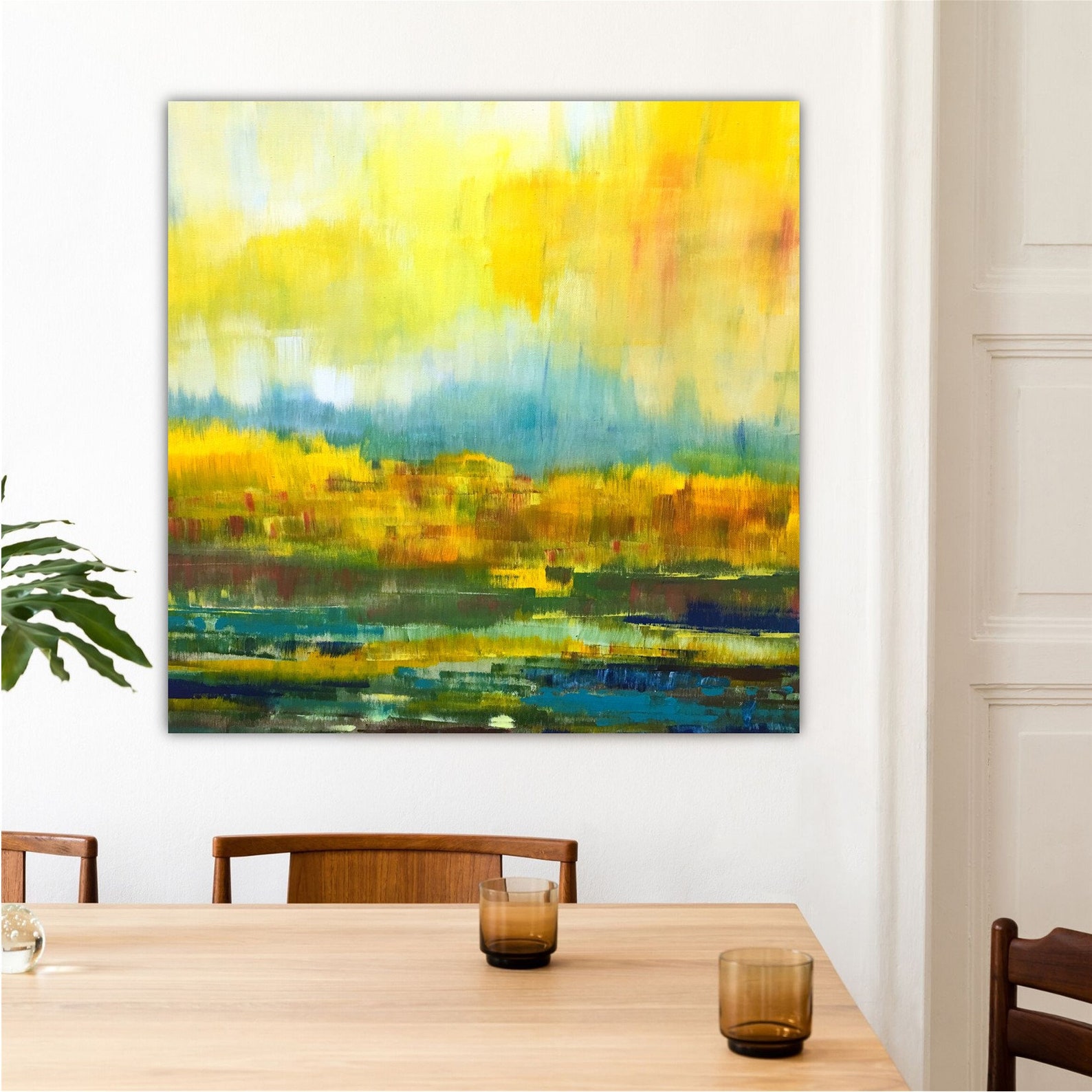 Mustard Yellow Art Print Yellow Mid Century Art Mustard Yellow Etsy