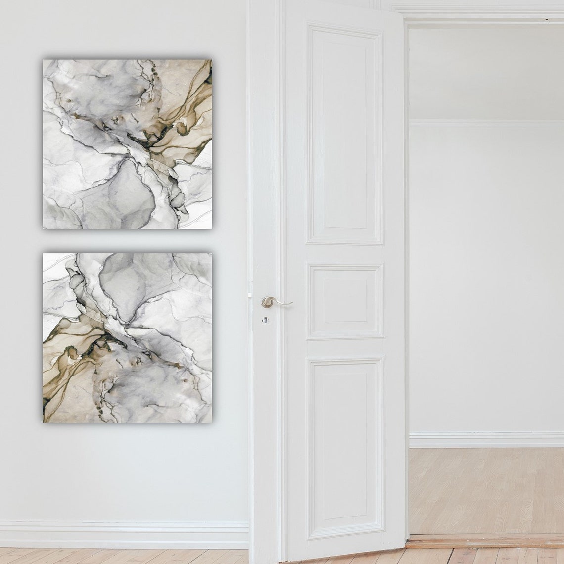 Marble Wall Decor Set of 2 Canvas Wall Art Prints Marble Wall Etsy